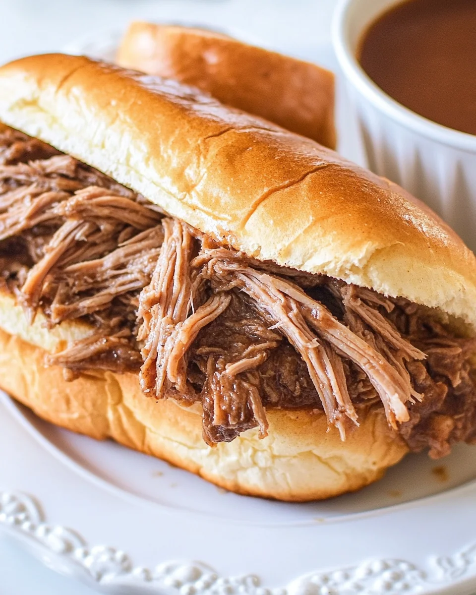 Perfect Slow Cooker Shredded Beef Sandwiches - additional image