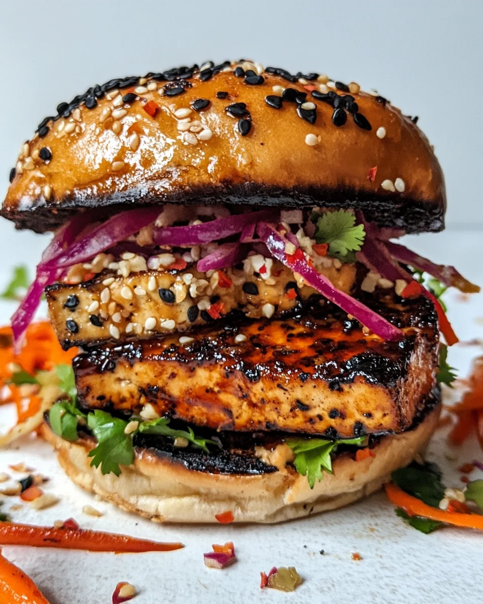 Spicy Homemade Teriyaki Tofu Burger - additional image