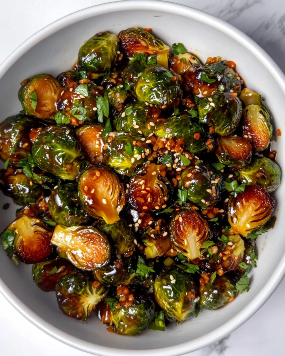 Sweet and Savory Sticky Brussels Sprouts Stir Fry - additional image