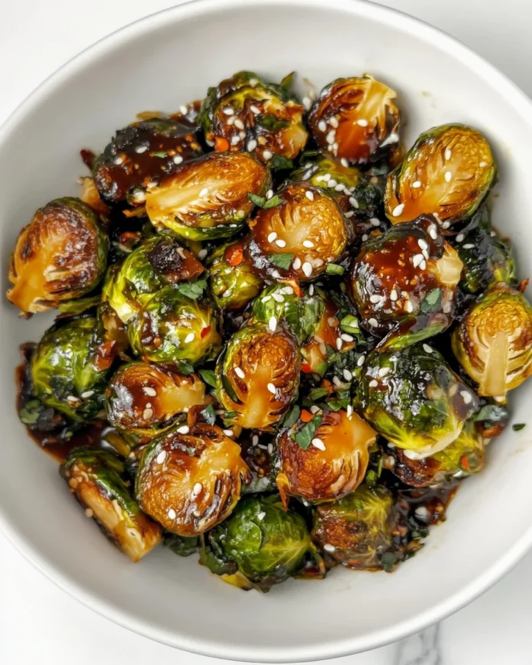 Sweet and Savory Sticky Brussels Sprouts Stir Fry