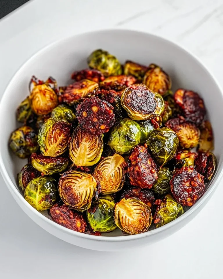 Savory Sticky Chorizo Brussels Sprouts