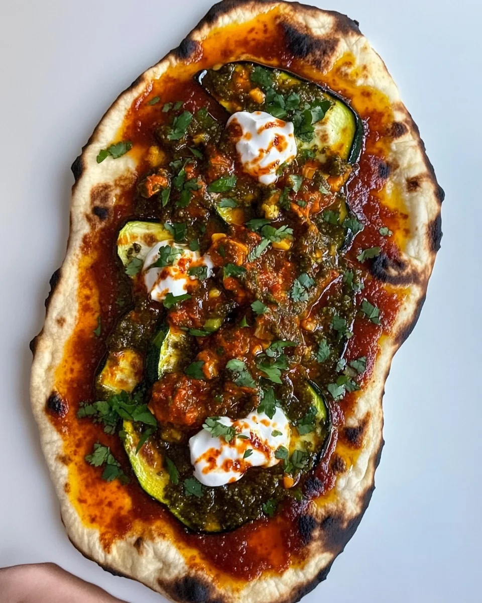 Simple Harissa Courgette Flatbreads - additional image
