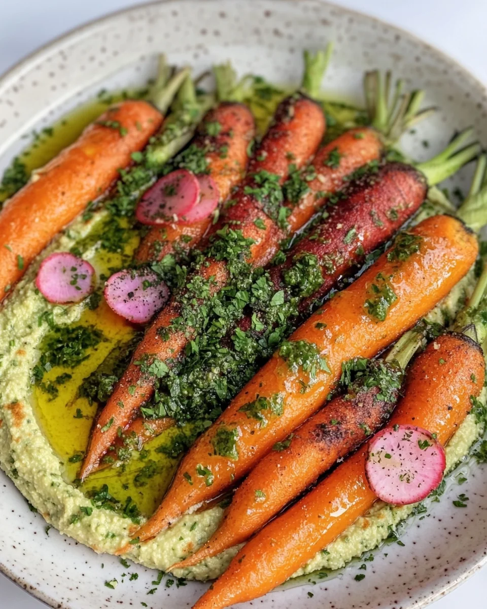 Savory Sticky Miso Carrots with Fresh Herby Hummus - additional image