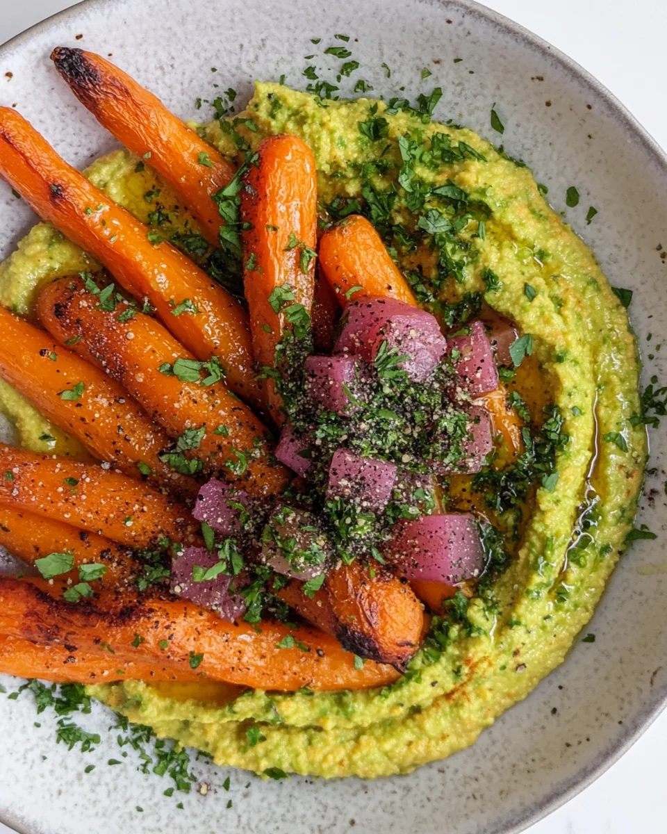 Savory Sticky Miso Carrots with Fresh Herby Hummus - additional image