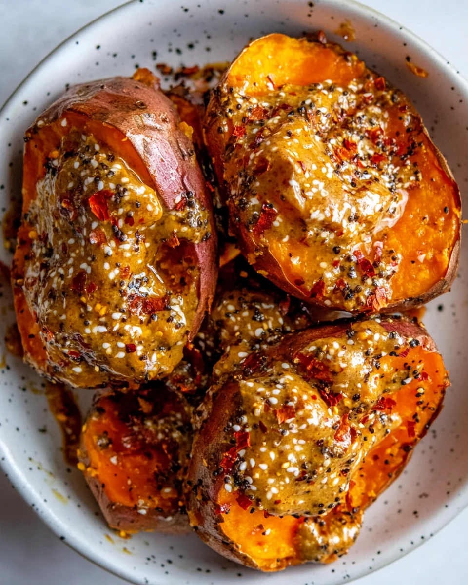 Delicious Sticky Tahini Butter Sweet Potatoes - additional image