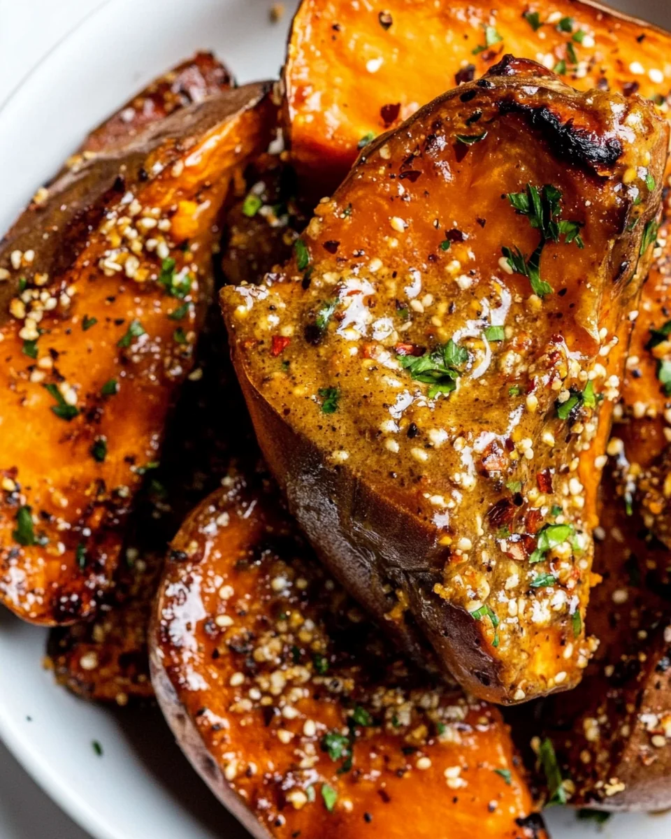 Delicious Sticky Tahini Butter Sweet Potatoes - additional image