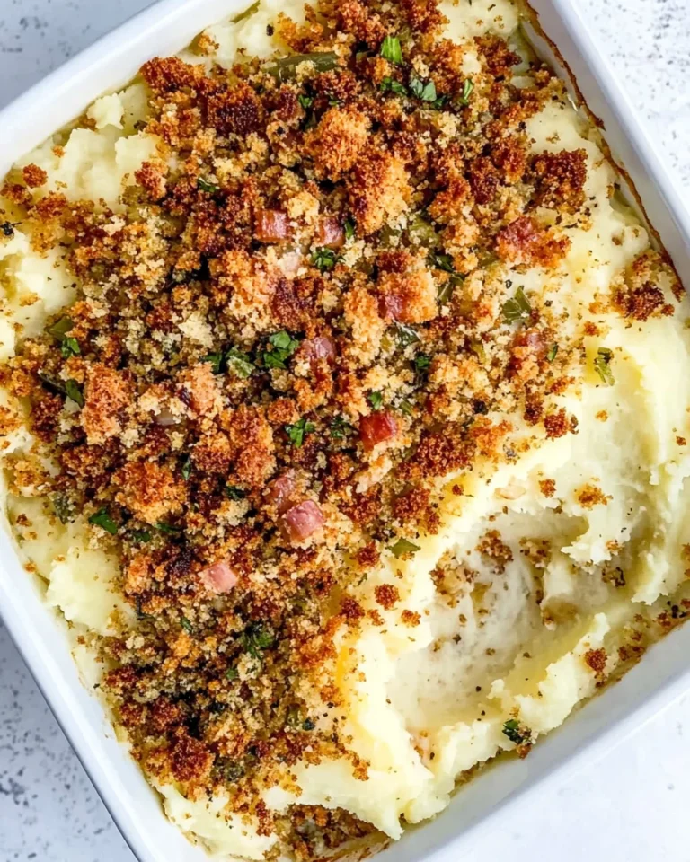 Savory Stuffing Topped Mashed Potatoes