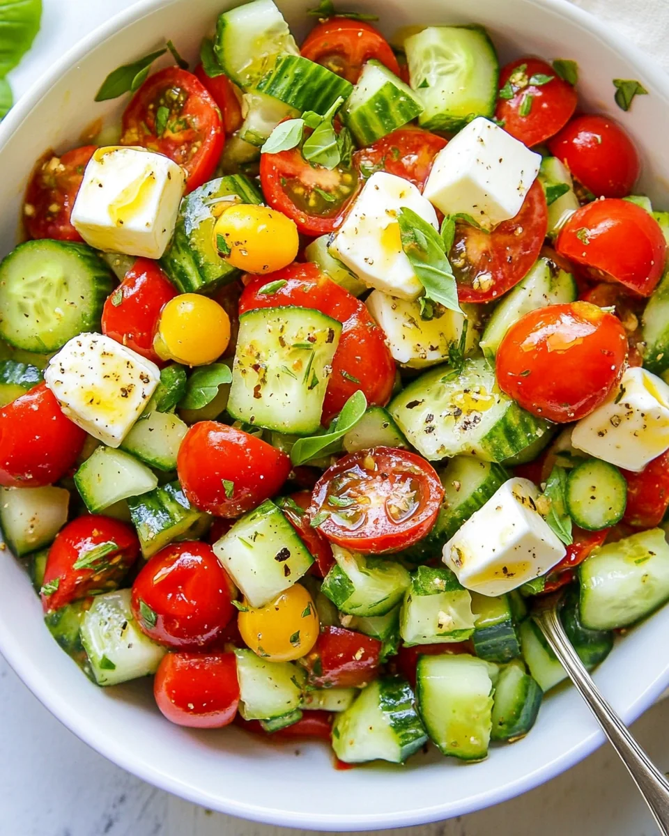 Fresh Tomato Cucumber Mozzarella Salad - additional image