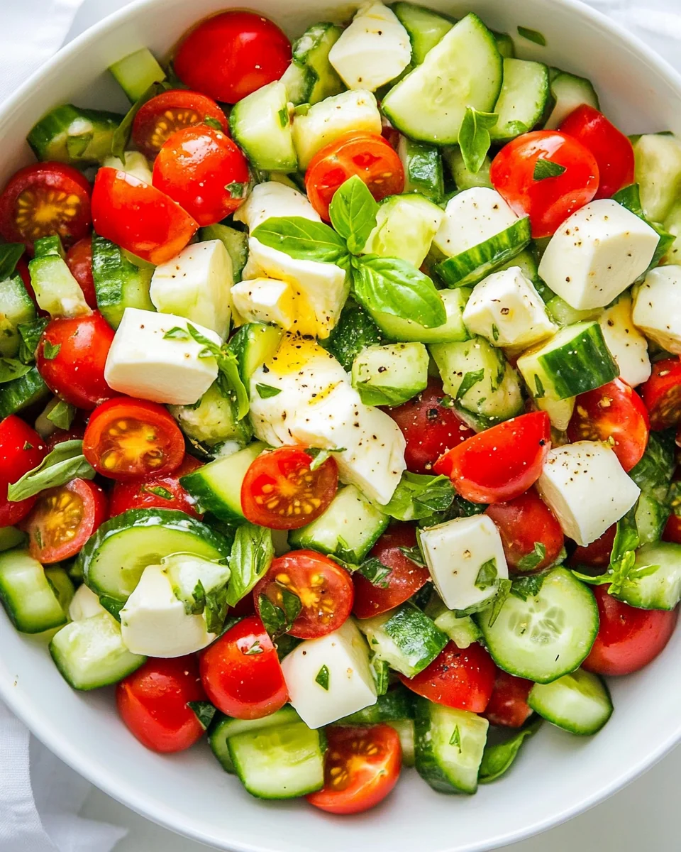 Fresh Tomato Cucumber Mozzarella Salad - additional image