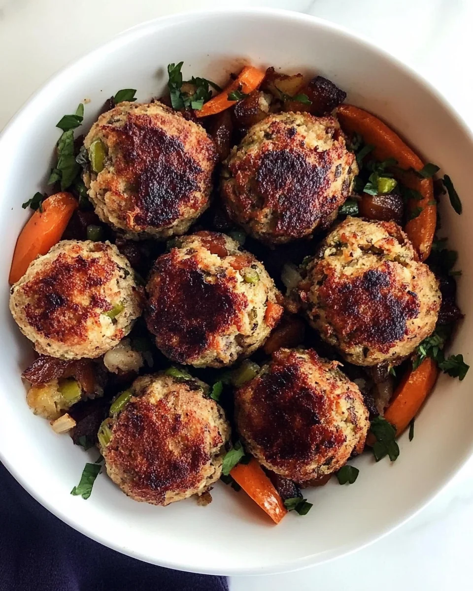 Savory Homemade Turkey and Stuffing Meatballs - additional image