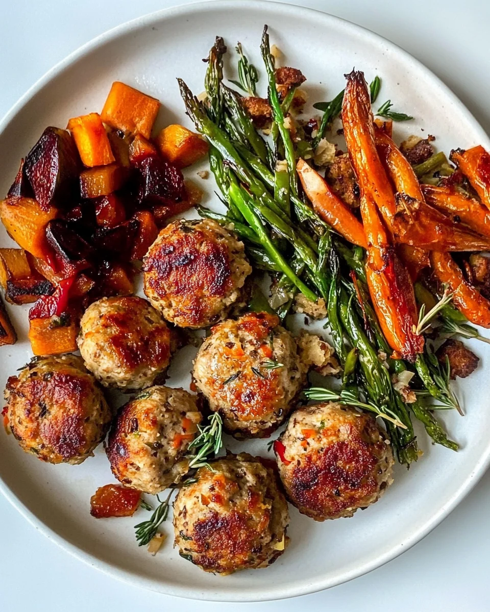 Savory Homemade Turkey and Stuffing Meatballs - additional image