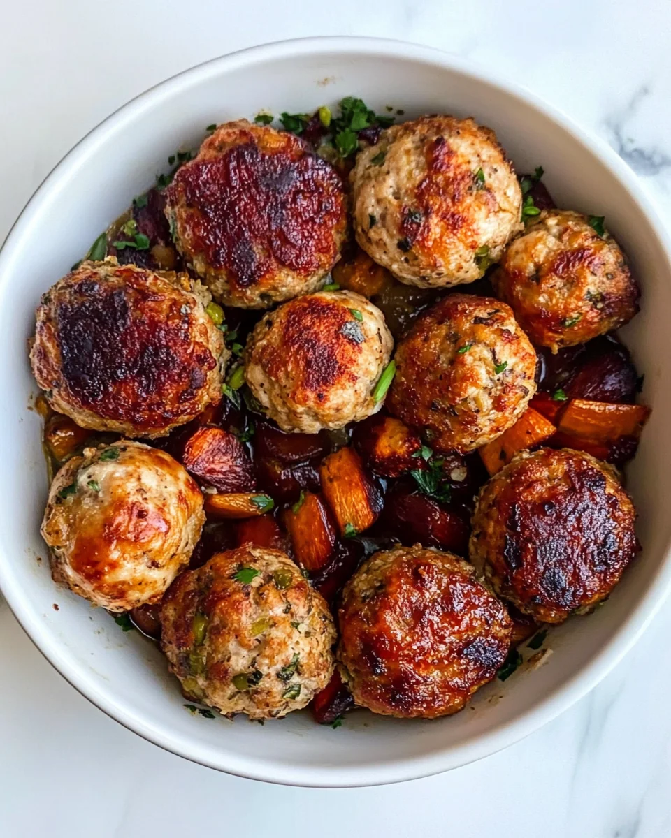 Savory Homemade Turkey and Stuffing Meatballs - additional image