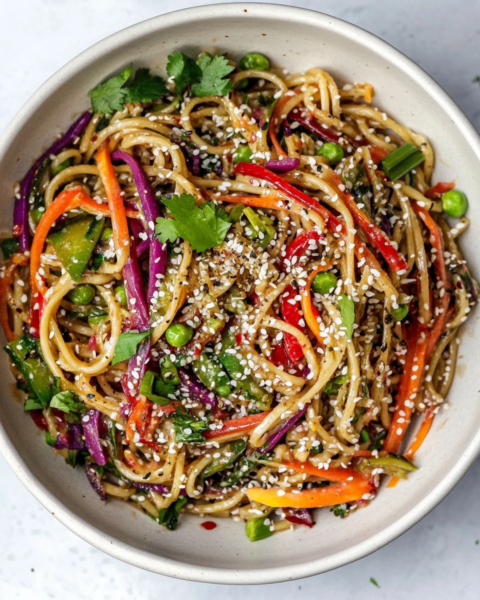 Vegan Rainbow Noodle Salad With Fresh Vegetables - additional image