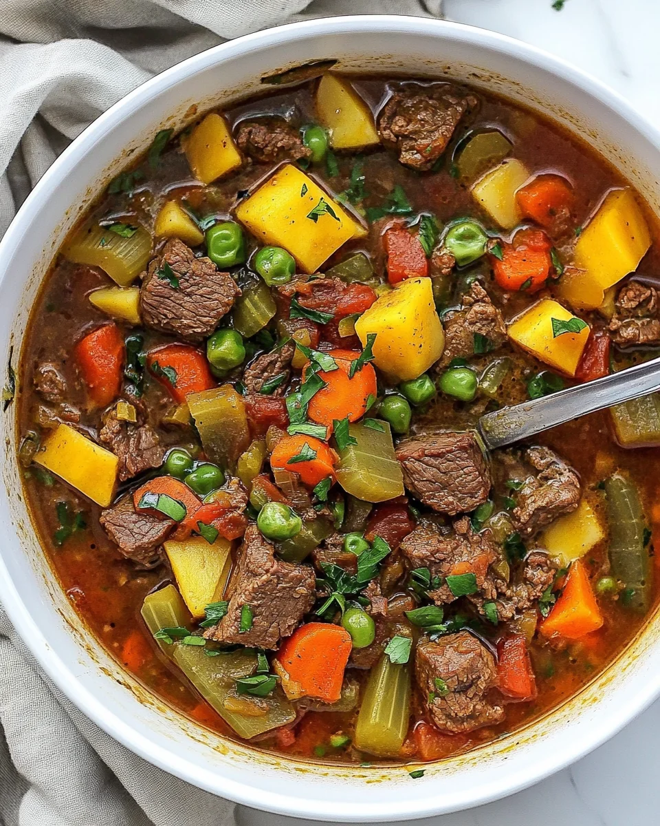 Homemade Hearty Vegetable Beef Soup - additional image