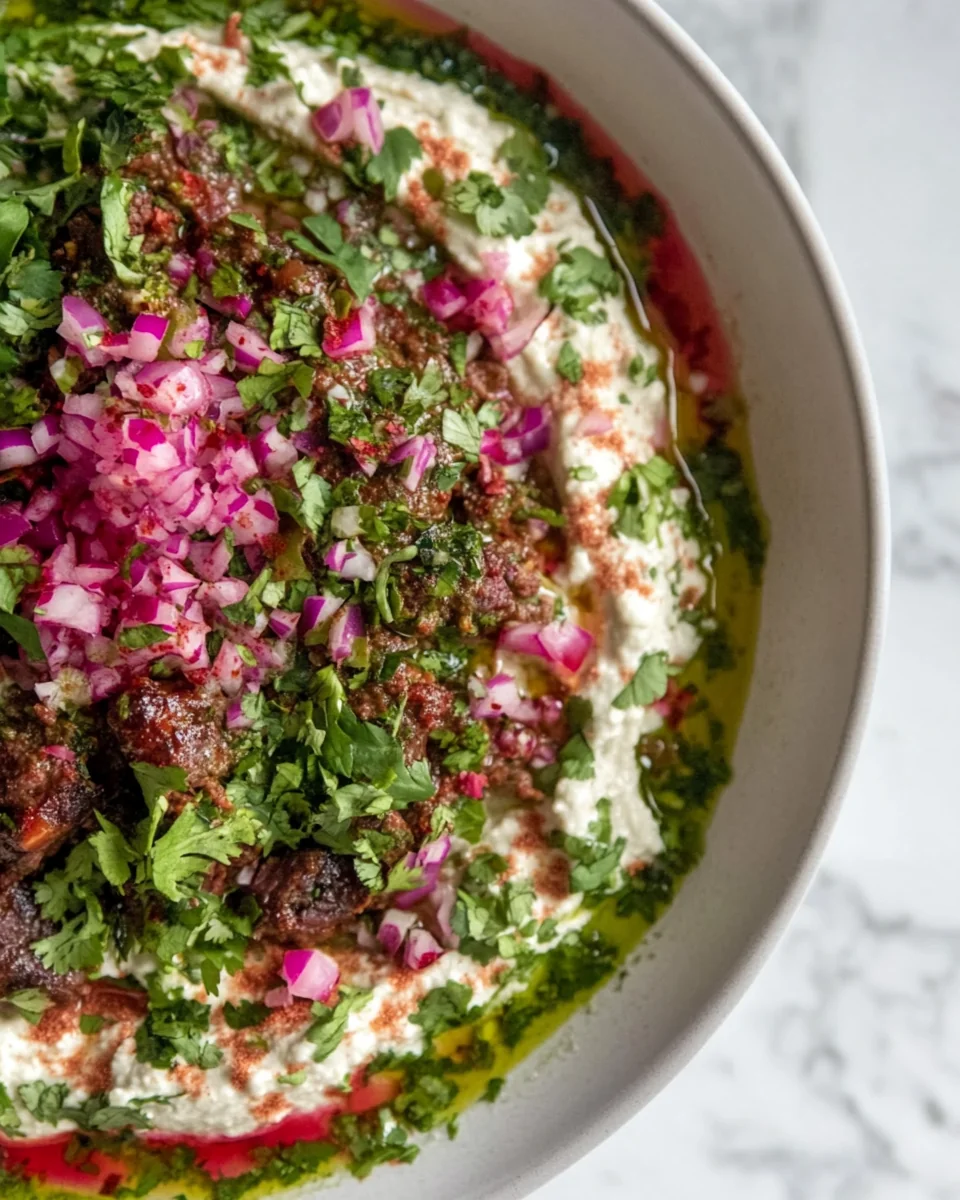 Savory Wild Garlic Hummus with Juicy Harissa Beef - additional image