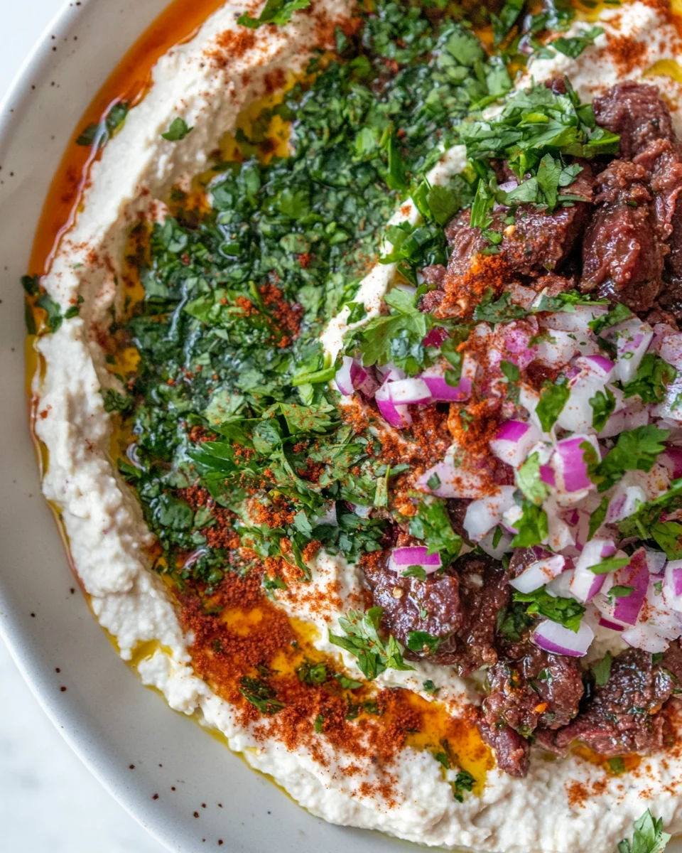 Savory Wild Garlic Hummus with Juicy Harissa Beef - additional image